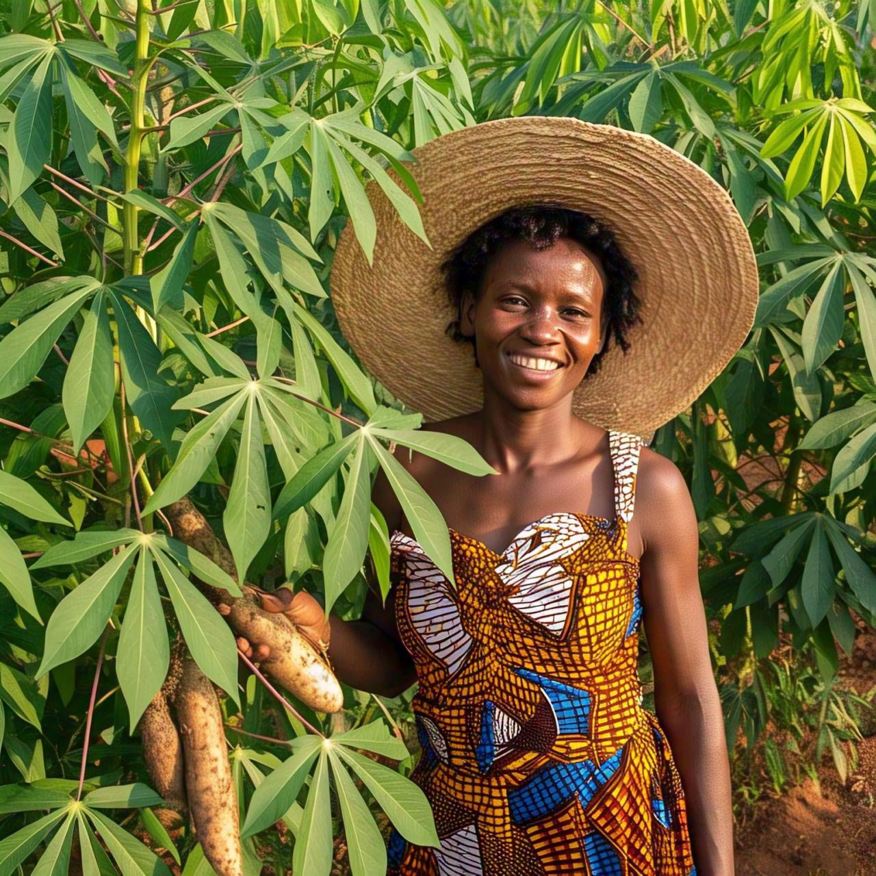 African Woman Cassava